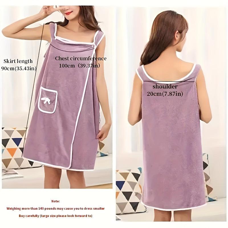 Soft Coral Velvet Bath Skirt with Bow - Bathroom Gift for Women