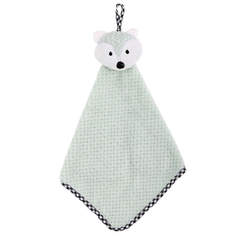 Bear Hand Towel Soft and Absorbent Coral Fleece for Bathroom and Kitchen