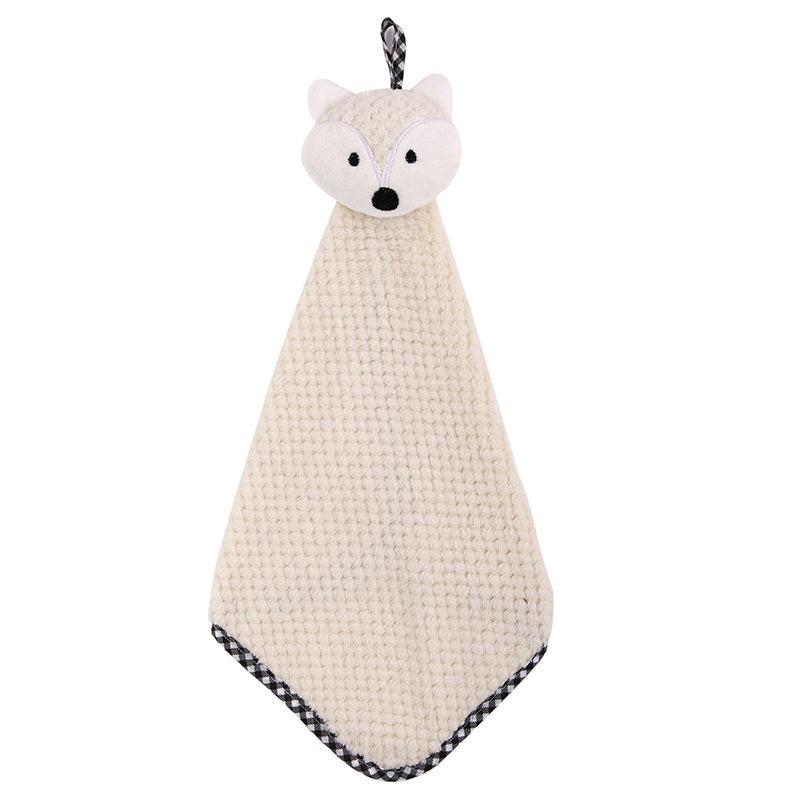 Bear Hand Towel Soft and Absorbent Coral Fleece for Bathroom and Kitchen