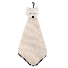 Bear Hand Towel Soft and Absorbent Coral Fleece for Bathroom and Kitchen