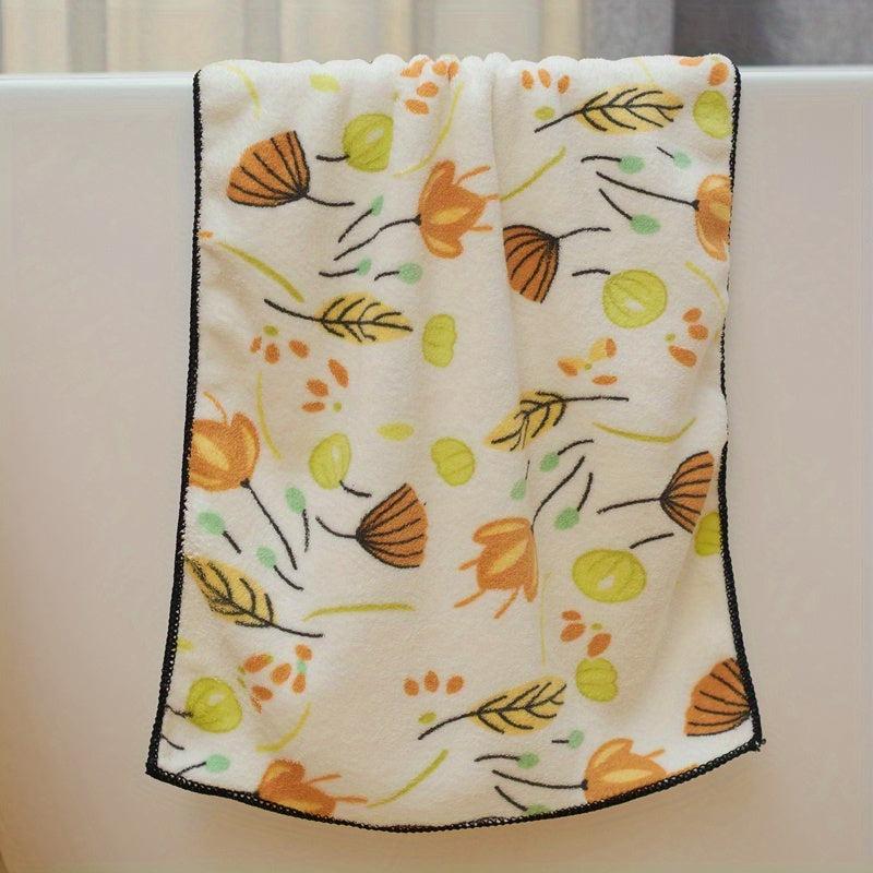 1pc Flower Pattern Soft Bath Towel Absorbent Non shedding Bath Towel