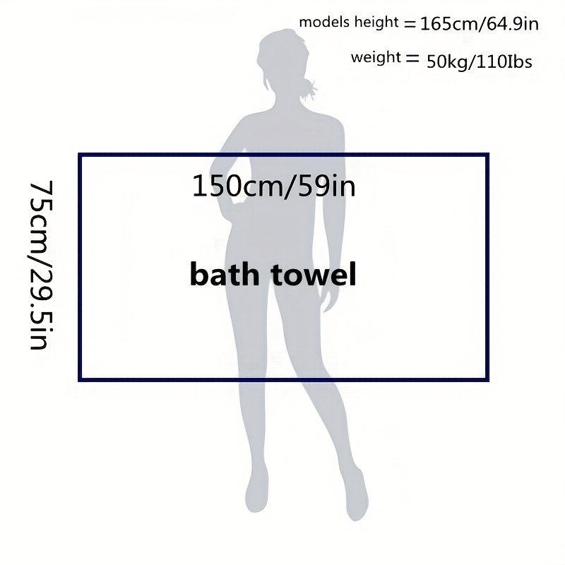 1pc Flower Pattern Soft Bath Towel Absorbent Non shedding Bath Towel