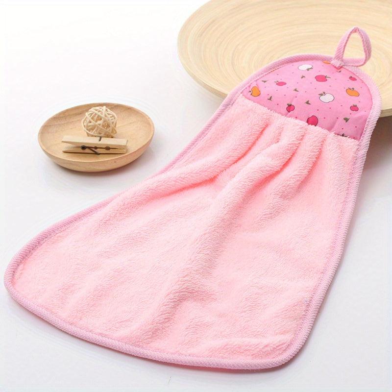 Coral Fleece Absorbent Hanging Towel for Bathroom & Kitchen