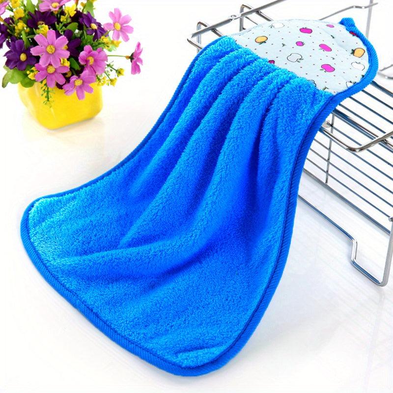 Coral Fleece Absorbent Hanging Towel for Bathroom & Kitchen