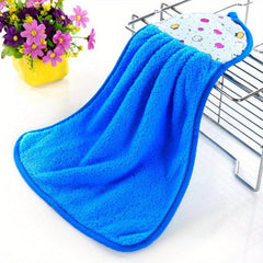 Coral Fleece Absorbent Hanging Towel for Bathroom & Kitchen