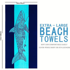 Extra Large Tropical Pattern Beach Towel Soft and Absorbent for Swim Camping
