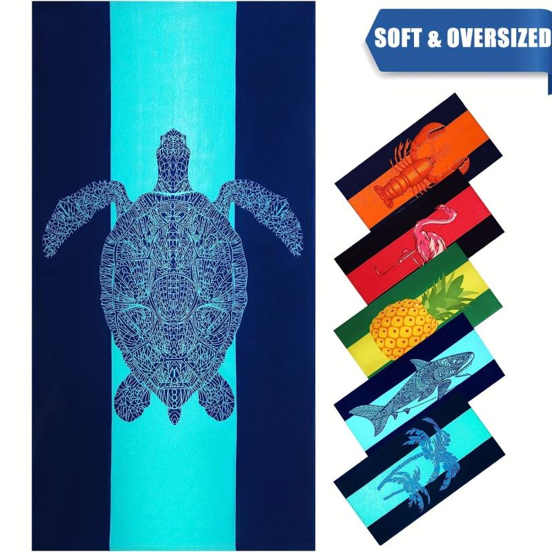Extra Large Tropical Pattern Beach Towel Soft and Absorbent for Swim Camping