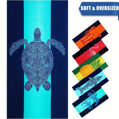 Extra Large Tropical Pattern Beach Towel Soft and Absorbent for Swim Camping