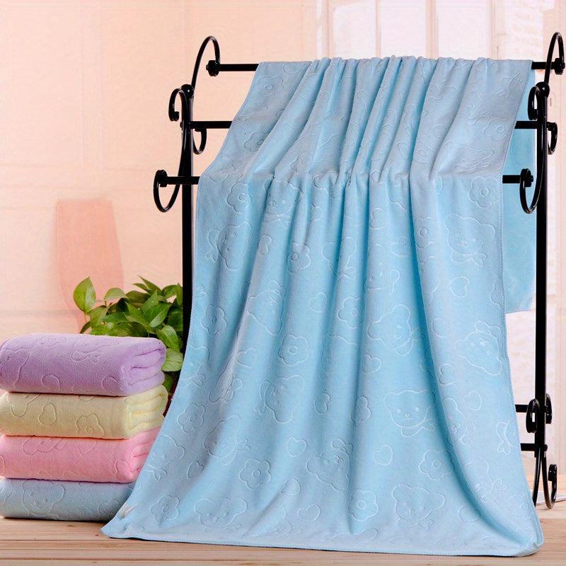 Plain Embossed Soft Bath Towel Quick Dry Absorbent Bath Towel 55 Inch