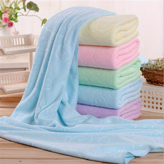 Plain Embossed Soft Bath Towel Quick Dry Absorbent Bath Towel 55 Inch