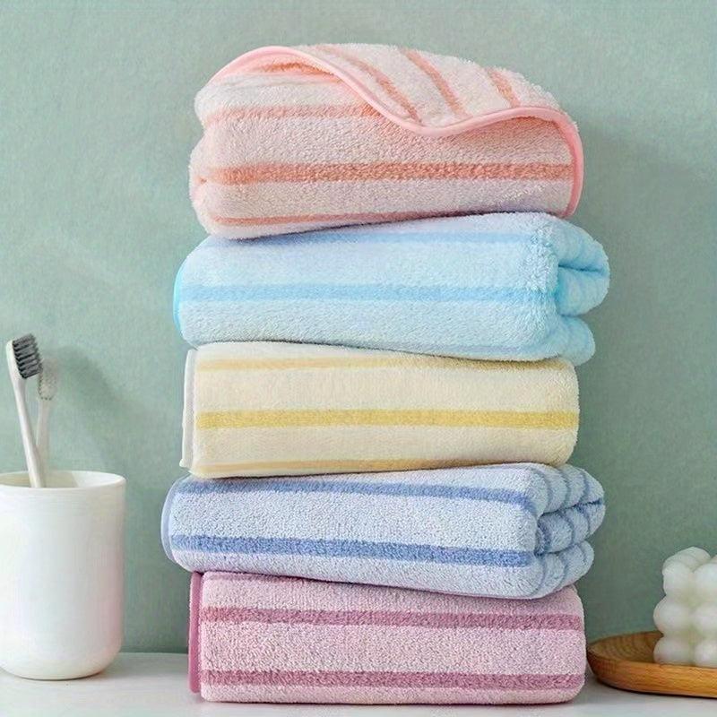 5pcs Striped Hand Towel with Loop Soft & Absorbent Towel for Bathroom