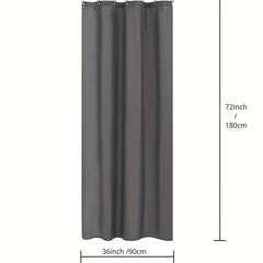 Dark Gray Shower Curtain Waterproof Mildew Proof Machine Washable