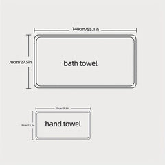 Macaroon Hand and Bath Towel Set, Absorbent and Soft Bathroom Shower Tool