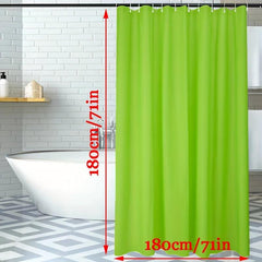 Green PEVA Waterproof Shower Curtain 180x180cm