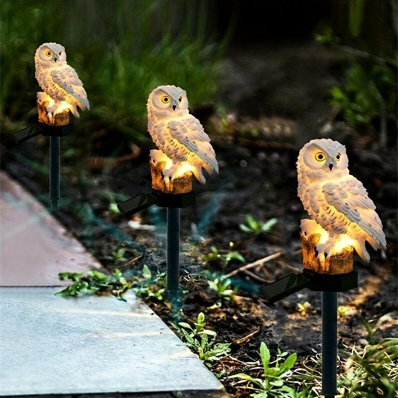 LED Solar Garden Stake Light Realistic Owl Lawn Garden Lamp