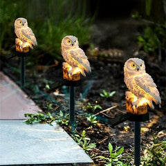 LED Solar Garden Stake Light Realistic Owl Lawn Garden Lamp