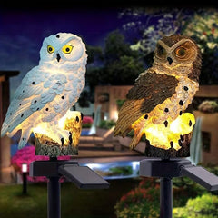 LED Solar Garden Stake Light Realistic Owl Lawn Garden Lamp