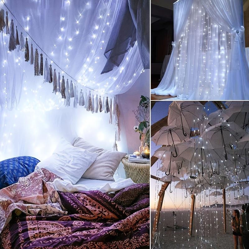 300 LEDs Curtain Fairy Lights USB 8 Lighting Modes for Party Garden Bedroom