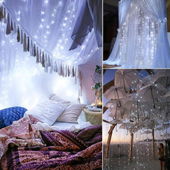 300 LEDs Curtain Fairy Lights USB 8 Lighting Modes for Party Garden Bedroom