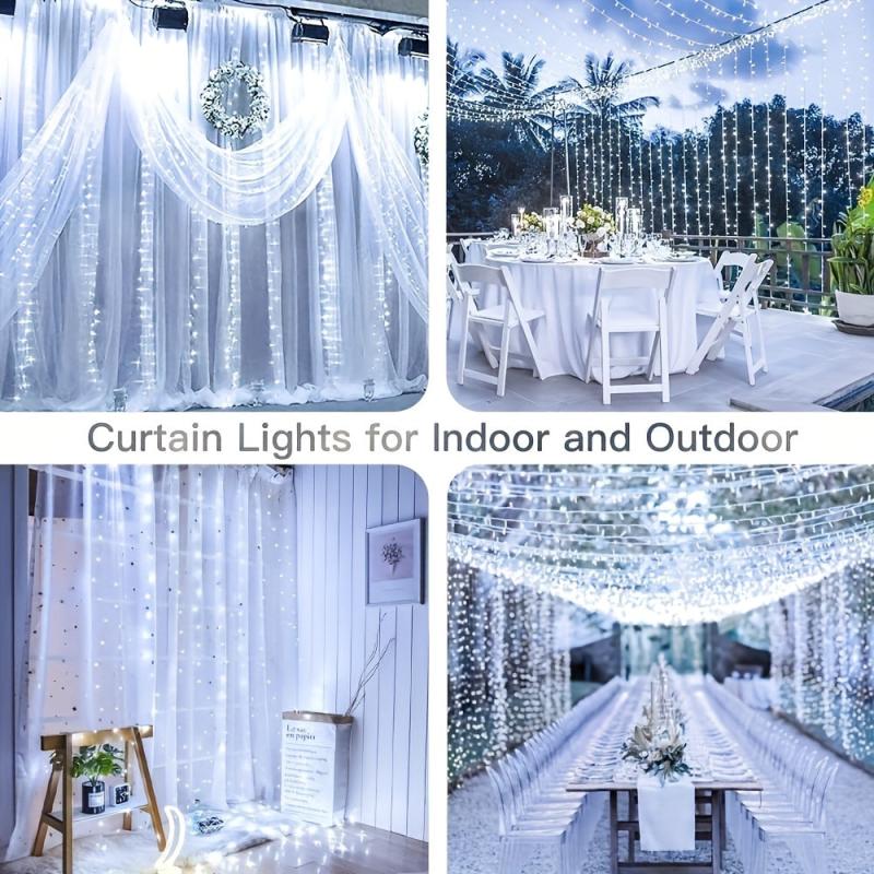 300 LEDs Curtain Fairy Lights USB 8 Lighting Modes for Party Garden Bedroom