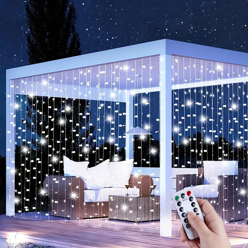 300 LEDs Curtain Fairy Lights USB 8 Lighting Modes for Party Garden Bedroom
