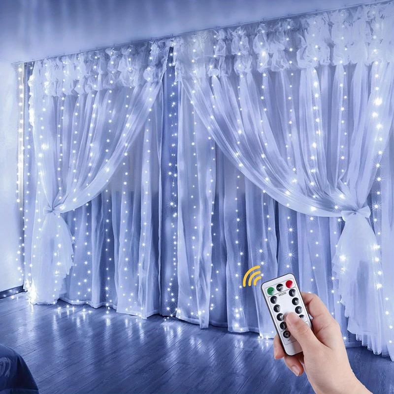 300 LEDs Curtain Fairy Lights USB 8 Lighting Modes for Party Garden Bedroom
