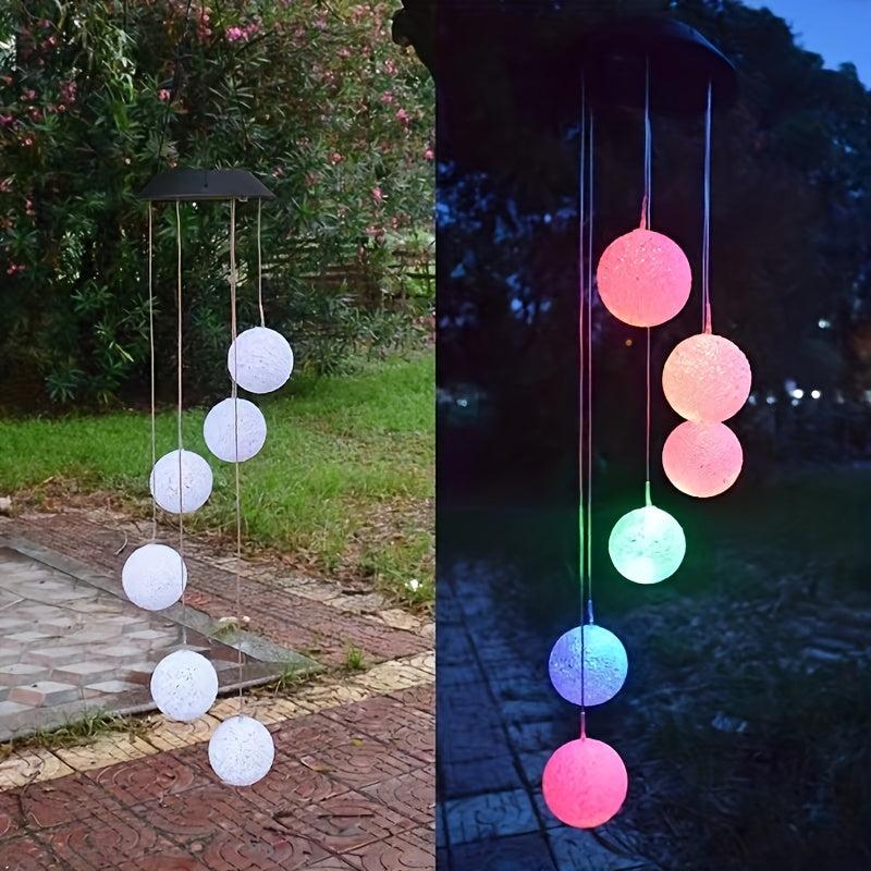 Solar Wind Chime LED Light Hanging Pink Love Light
