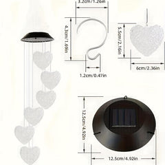 Solar Wind Chime LED Light Hanging Pink Love Light