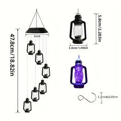 Solar Wind Chime LED Light Hanging Pink Love Light
