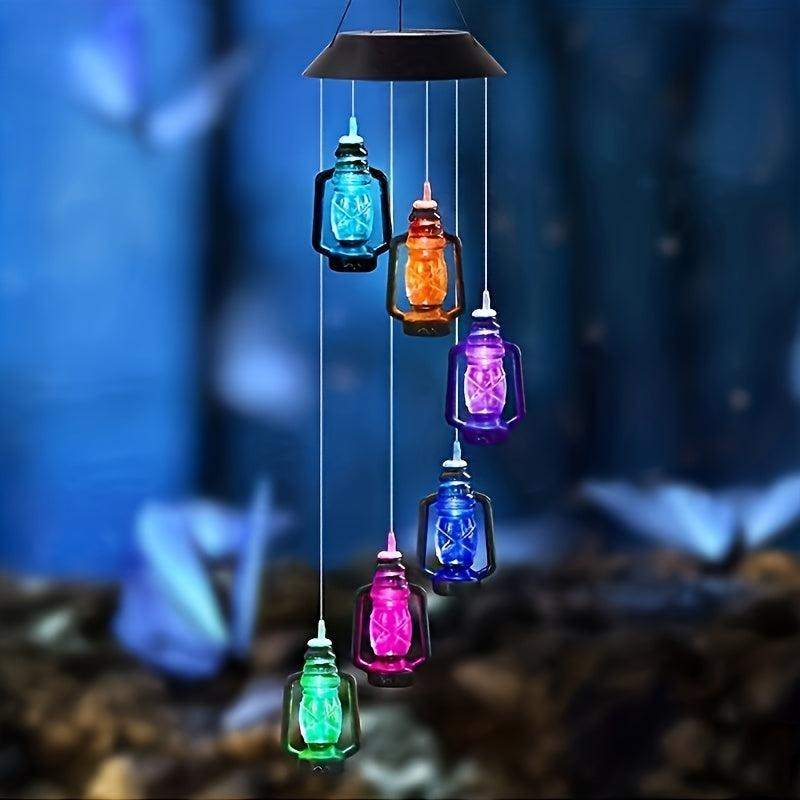 Solar Wind Chime LED Light Hanging Pink Love Light