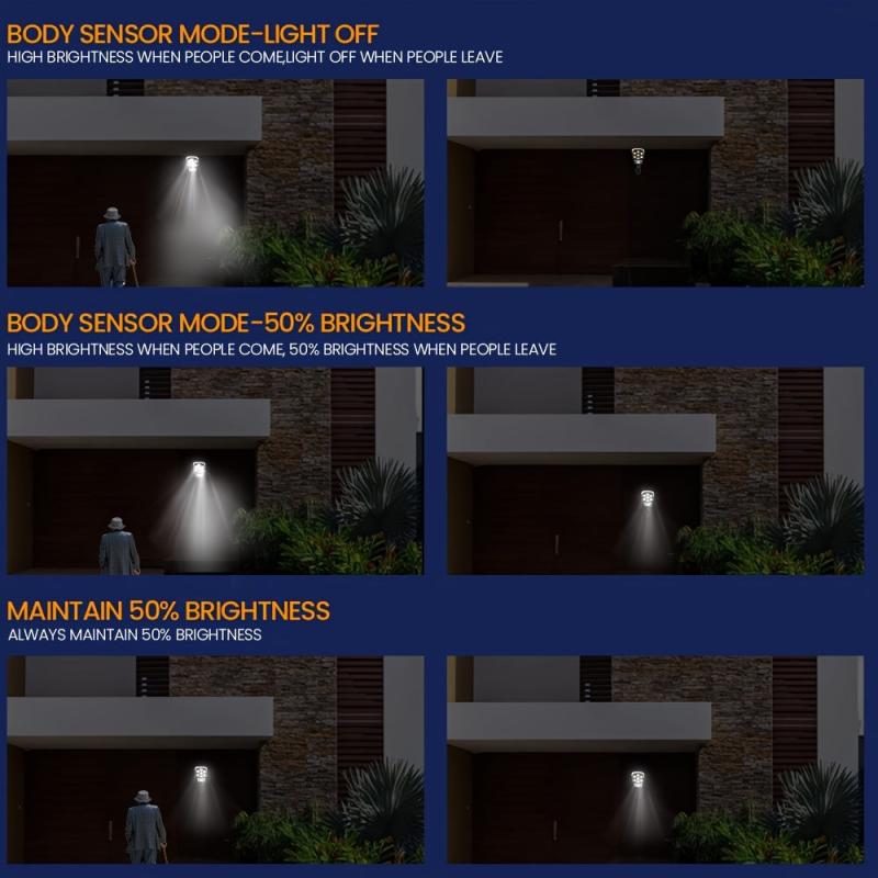 Solar Motion Sensor Outdoor Security Light for Steps Garage Garden