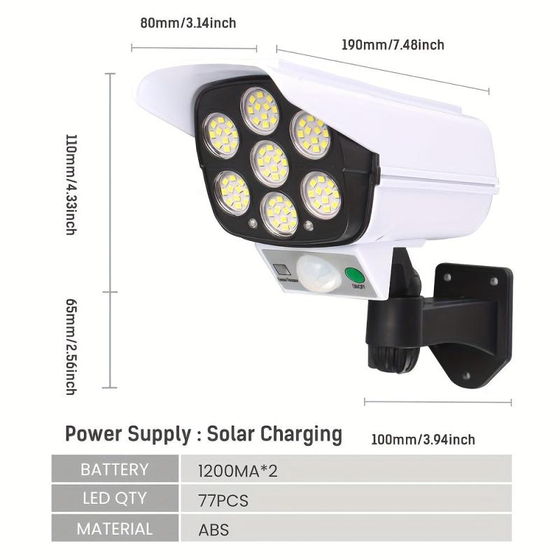 Solar Motion Sensor Outdoor Security Light for Steps Garage Garden