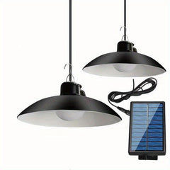 Solar Pendant Lights Dual Head Remote Control IP65 Waterproof