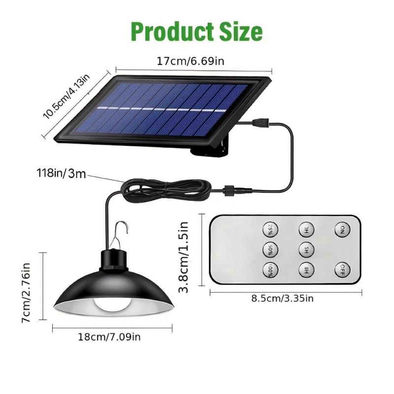 Solar Pendant Lights Dual Head Remote Control IP65 Waterproof