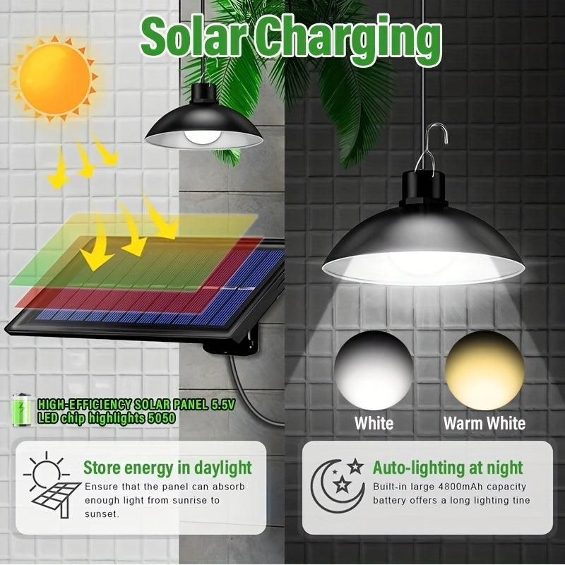 Solar Pendant Lights Dual Head Remote Control IP65 Waterproof