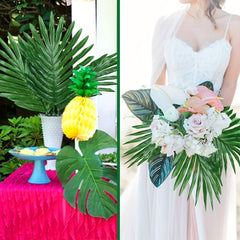 12pcs Artificial Tropical Palm Leaves Stems Scene Decor Home Wedding Supplies