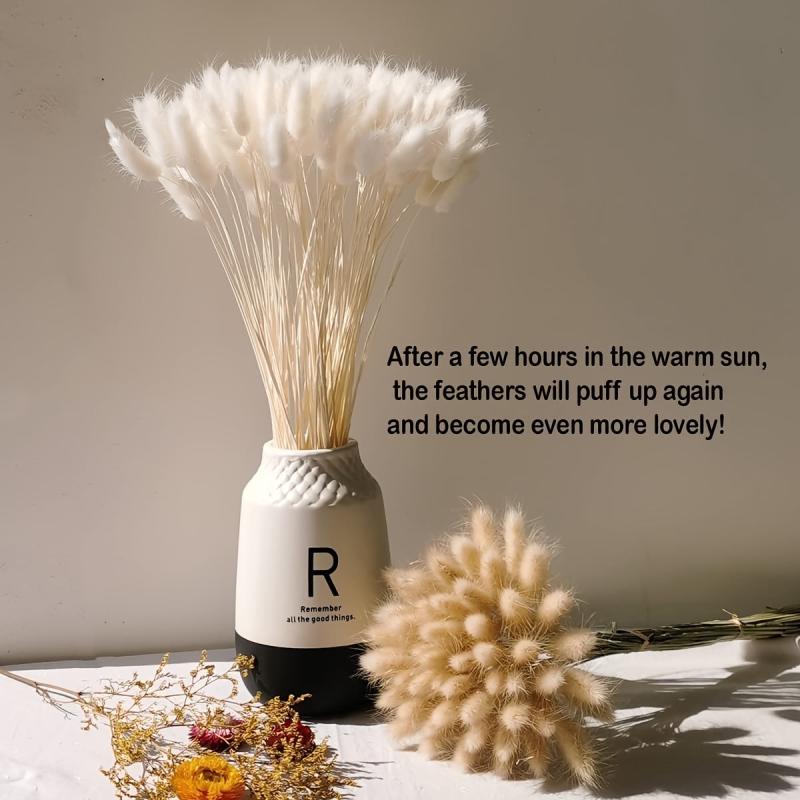 30 Pcs Natural Dried Rabbit Tail Grass Flowers For Home Wedding Party Decor