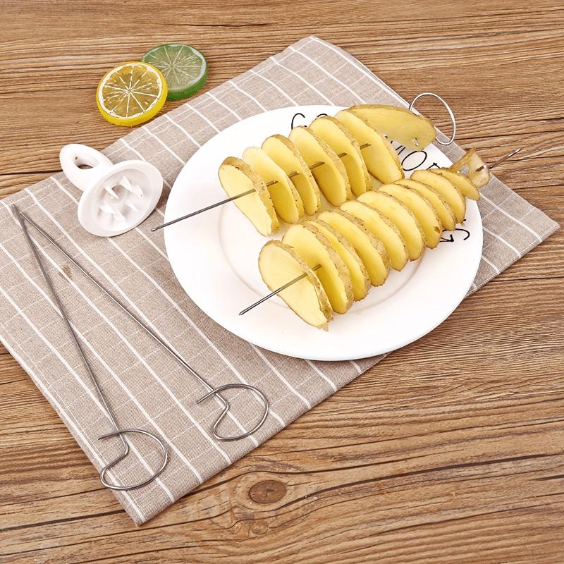 Stainless Steel Potato Slicer Set - Create Delicious Spiral Potato Dishes