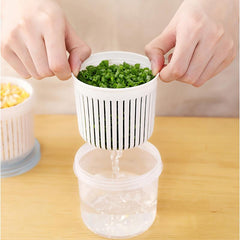 4pcs Garlic Drain Sealed Box Round Transparent Food Storage Containers