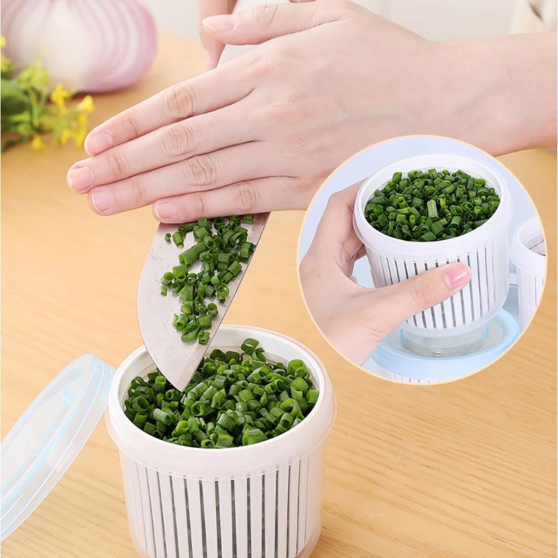 4pcs Garlic Drain Sealed Box Round Transparent Food Storage Containers