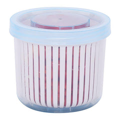 4pcs Garlic Drain Sealed Box Round Transparent Food Storage Containers