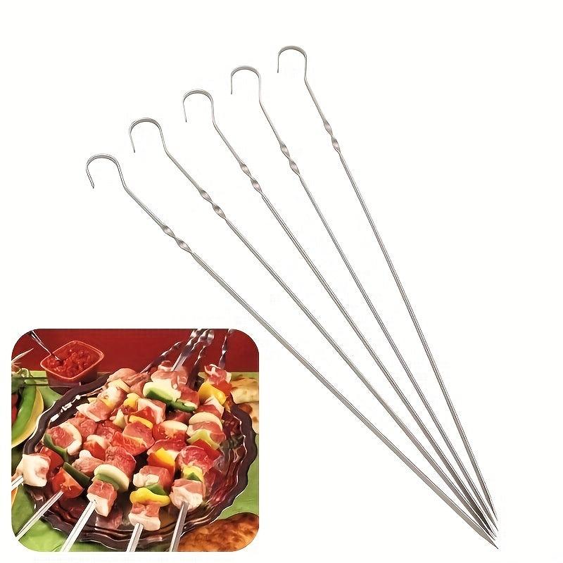 Stainless Steel Barbecue Flat Picks Skewer Hook Needle Set