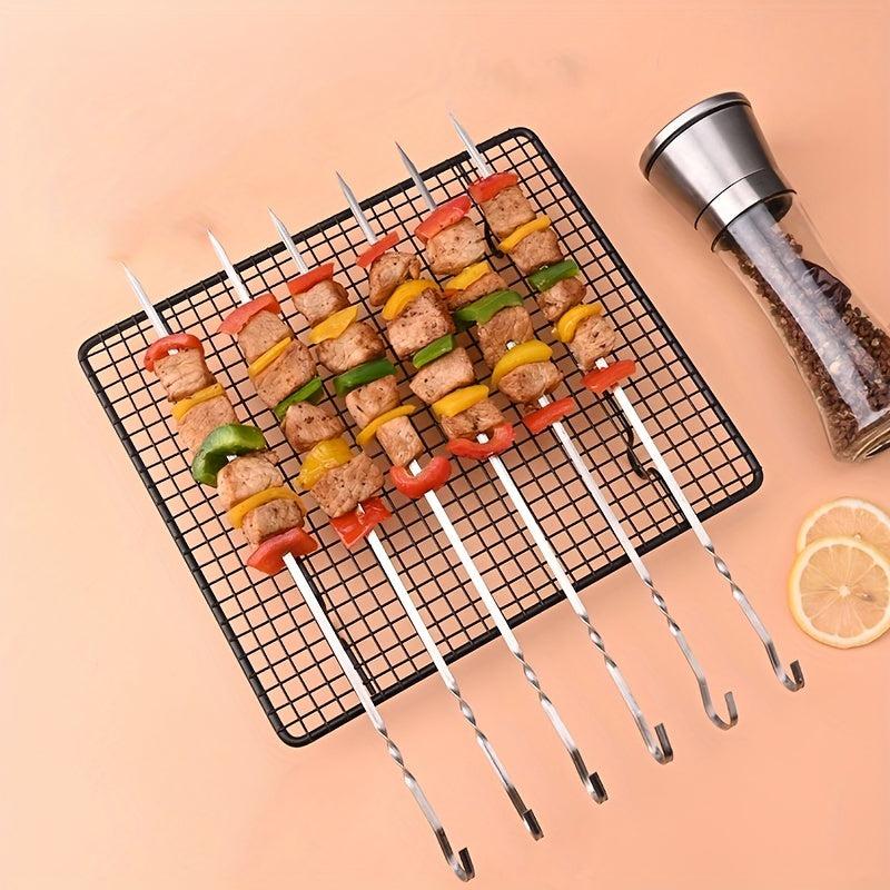 Stainless Steel Barbecue Flat Picks Skewer Hook Needle Set