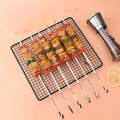 Stainless Steel Barbecue Flat Picks Skewer Hook Needle Set