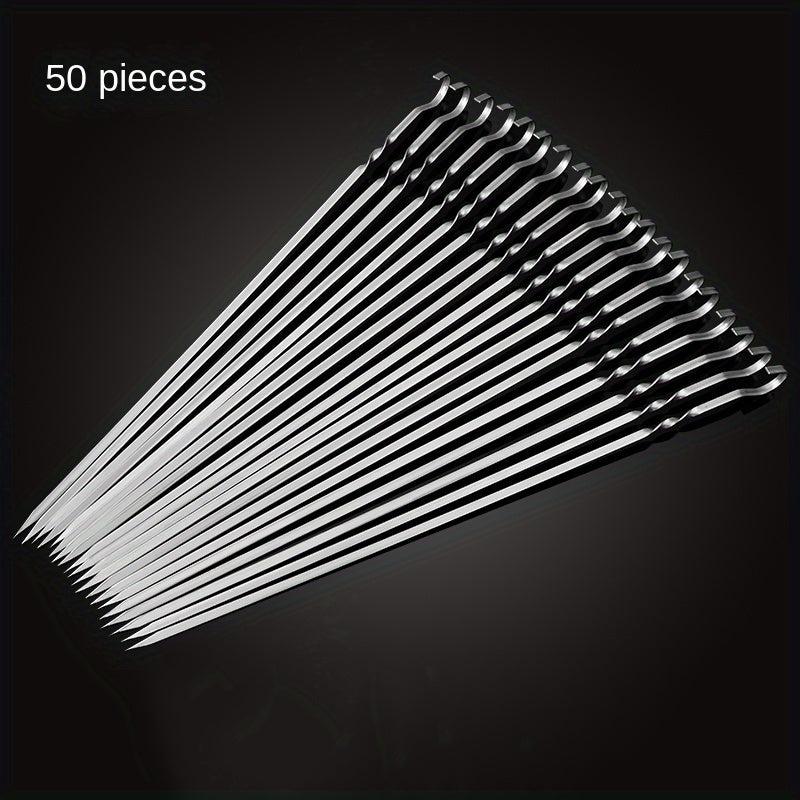 Stainless Steel Barbecue Flat Picks Skewer Hook Needle Set