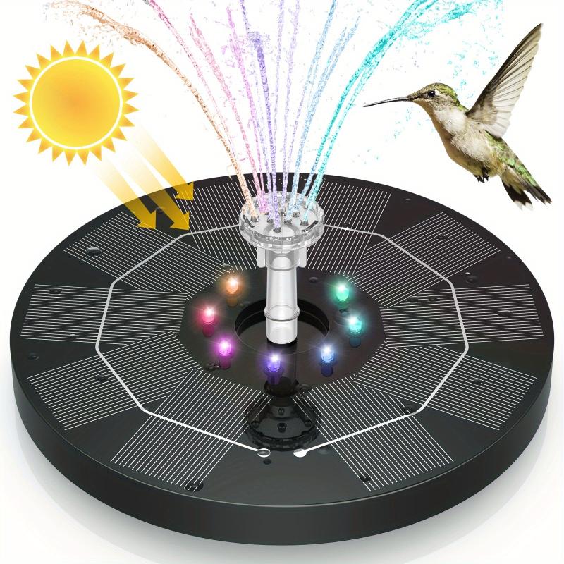 5W LED Solar Fountain Pump With Lights For Bird Bath DIY