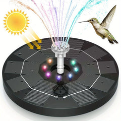 5W LED Solar Fountain Pump With Lights For Bird Bath DIY