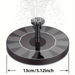 Bird Bath Fountains Solar Glass Panel 3W Pump With 7 Nozzles & LED Light