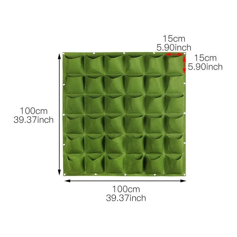 Vertical Wall Garden Planter Hanging Grow Bags for Indoor Outdoor Green