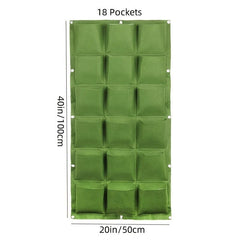 Vertical Wall Garden Planter Hanging Grow Bags for Indoor Outdoor Green